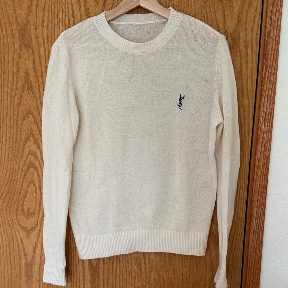 Yves Saint Laurent Women’s Ivory Crewneck Sweater